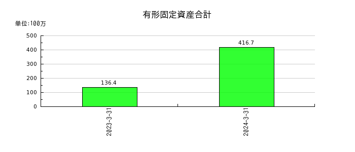日本ナレッジの有形固定資産合計の推移