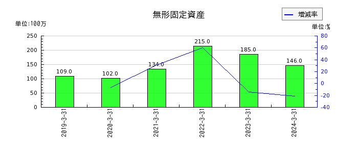 日本アビオニクスの無形固定資産の推移
